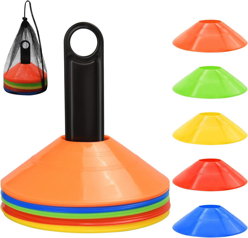 Disc Cones, Agility Soccer Cones with Carry Bag and Holder